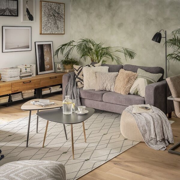Makro Abra Kusový koberec Sisal COLOR 19443/062 krémový geometrický vzor Rozměr: 80x150 cm
