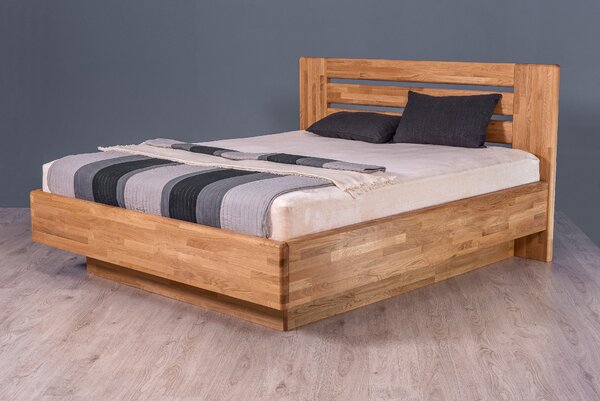 Masivní postel MERKUR - Solwo Design Materiál: Buk cink, Barevne provedení: Olejování přírodní 101/201, Specifikace: 140x200
