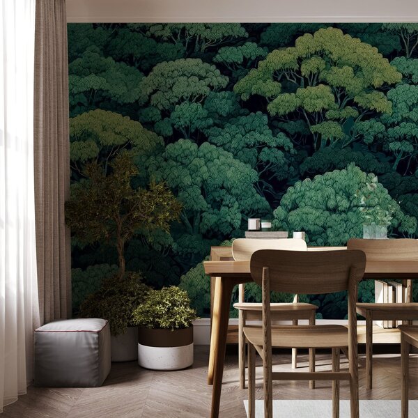 Fototapety Mozaikové zelené korunky stromů, Fototapety příroda, w05362 : uwalls.cz