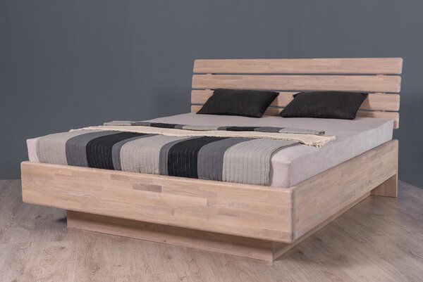 Masivní postel NEPTUN - Solwo Design Materiál: Dub Cink, Barevne provedení: Olej odstín 102/202, Specifikace: 180x200