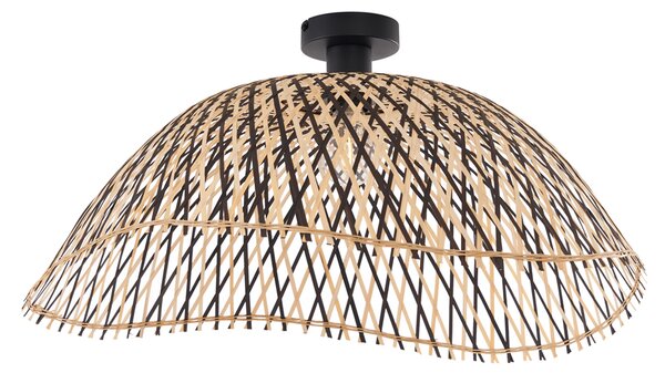 Stropní svítidlo v art deco stylu, černé bambusové, 60 cm - Alka