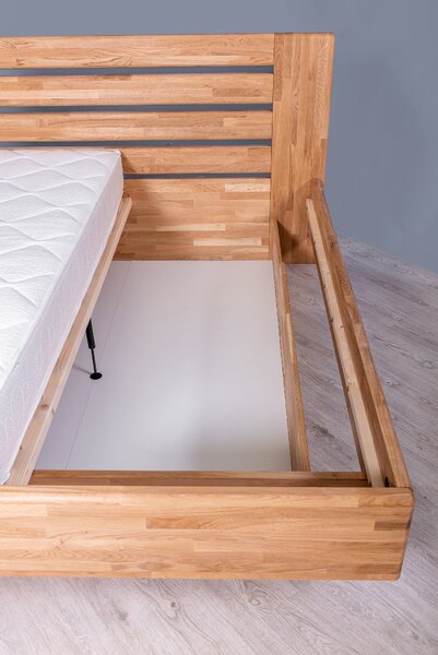 Masivní postel MERKUR - Solwo Design Materiál: Buk cink, Barevne provedení: Olejování přírodní 101/201, Specifikace: 140x200