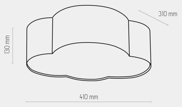 Dětské stropní svítidlo CLOUD MINI 2xE27/15W/230V šedá