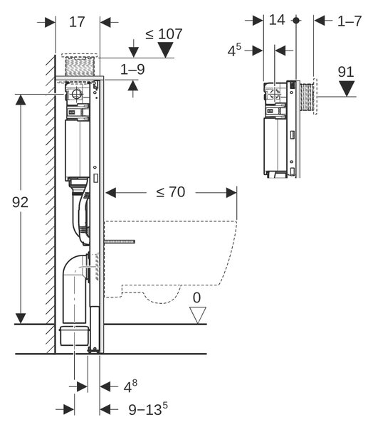 Geberit Duofix podomítkový wc modul pro závěsnou mísu 111.030.00.2