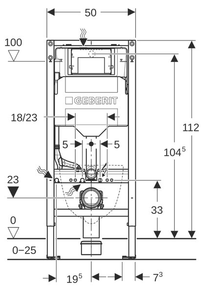 Geberit Duofix podomítkový wc modul pro závěsnou mísu 111.320.00.6