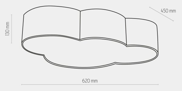 Dětské stropní svítidlo CLOUD 4xE27/15W/230V bílá