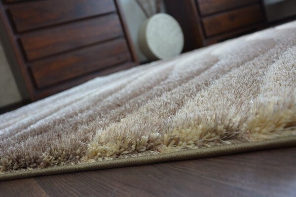 Makro Abra Kusový koberec Shaggy SPACE 3D B222 světle hnědý Rozměr: 80x150 cm