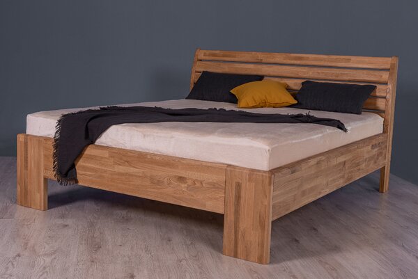 Masivní postel CURYCH - Solwo Design Materiál: Buk cink, Barevne provedení: Olejování přírodní 101/201, Specifikace: 140x200