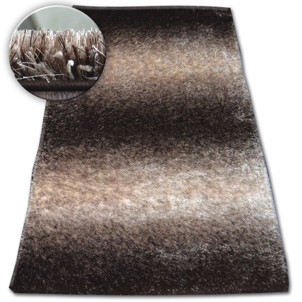 Makro Abra Kusový koberec Shaggy SPACE 3D B315 hnědý Rozměr: 80x150 cm