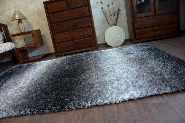 Makro Abra Kusový koberec Shaggy SPACE 3D B315 černý šedý Rozměr: 80x150 cm