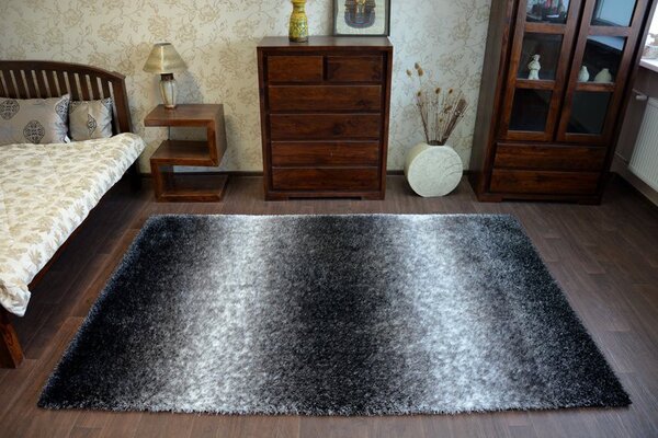 Makro Abra Kusový koberec Shaggy SPACE 3D B315 černý šedý Rozměr: 80x150 cm
