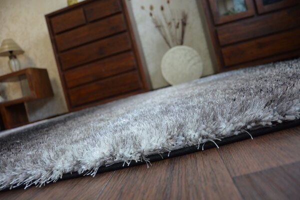 Makro Abra Kusový koberec Shaggy SPACE 3D B315 černý šedý Rozměr: 80x150 cm
