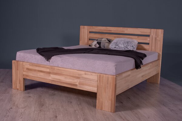 Masivní postel LONDON - Solwo Design Materiál: Buk cink, Barevne provedení: Olejování přírodní 101/201, Specifikace: 160x200