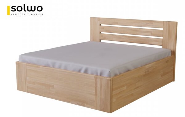 Masivní postel LONDON - Solwo Design Materiál: Buk cink, Barevne provedení: Olejování přírodní 101/201, Specifikace: 160x200