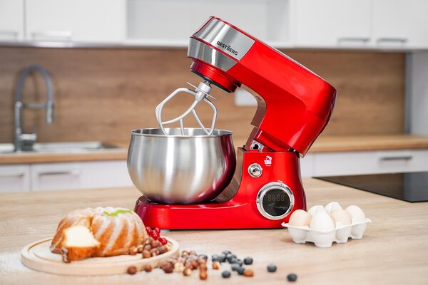 Multifunkční kuchyňský robot BestBerg BBR-1900R / 1900 W / 5 l / 12 rychlostí / červená