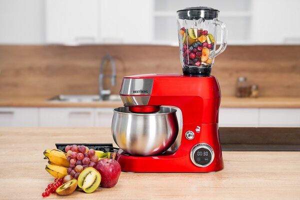 Multifunkční kuchyňský robot BestBerg BBR-1900R / 1900 W / 5 l / 12 rychlostí / červená