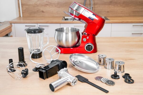 Multifunkční kuchyňský robot BestBerg BBR-1900R / 1900 W / 5 l / 12 rychlostí / červená