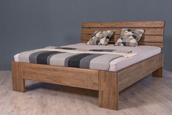 Masivní postel MADRID - Solwo Design Materiál: Buk cink, Barevne provedení: Olejování přírodní 101/201, Specifikace: 180x200