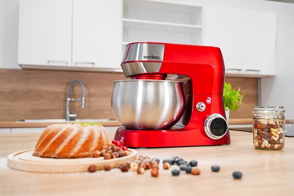 Multifunkční kuchyňský robot BestBerg BBR-1900R / 1900 W / 5 l / 12 rychlostí / červená