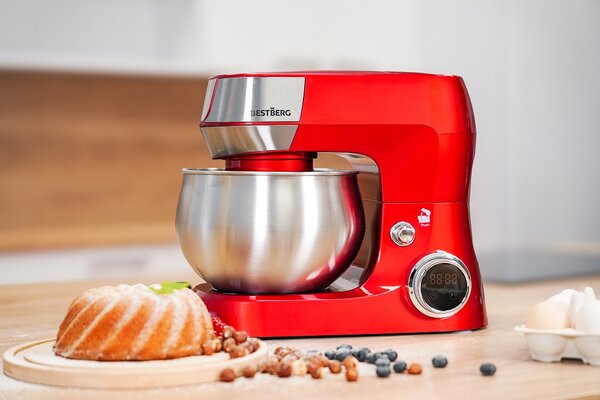 Multifunkční kuchyňský robot BestBerg BBR-1900R / 1900 W / 5 l / 12 rychlostí / červená