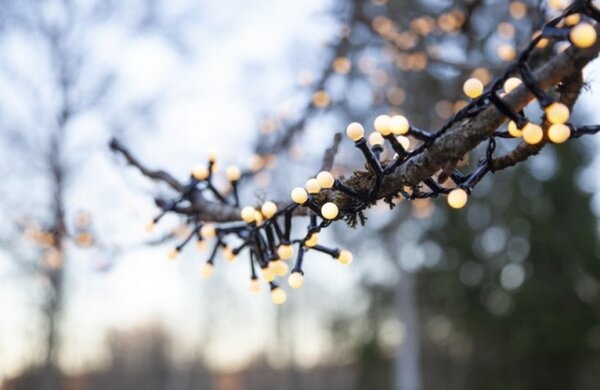 Eglo -LED Venkovní vánoční řetěz BERRY MINI 300xLED/8 funkcí 11m IP44 teplá bílá