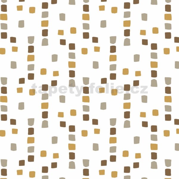 Ubrus PVC 126B, metráž, 20 m x 140 cm, dekorativní čtverečky šedo-hnědé, IMPOL TRADE