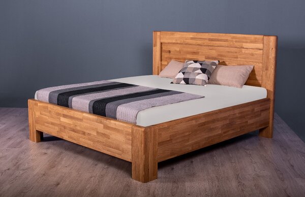 Masivní postel ROYAL - Solwo Design Materiál: Buk cink, - Olejování přírodní 101/201, Specifikace: 140x200