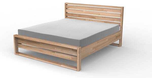 Masivní postel EDGE - Solwo Design Dřevo a odstín oleje: BUK Cink - Olej odstín BO106, Rozměr spací plochy: 140x200