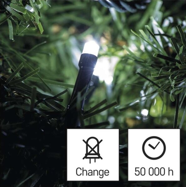 LED venkovní řetěz 40xLED/9m IP44 studená bílá