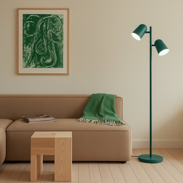 Stojací Lampa Lindby, Isara, Zelená, Obývací pokoj, Kov, Moderní