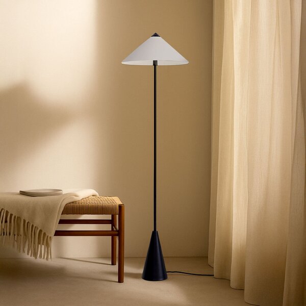 Stojací Lampa Lindby, Norvik, Černá, Obývací pokoj, Kov, Moderní