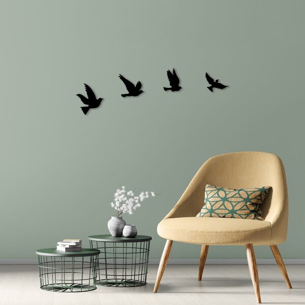 Kovové nástěnné dekorace v sadě 4 ks 18x20 cm Birds – Wallity