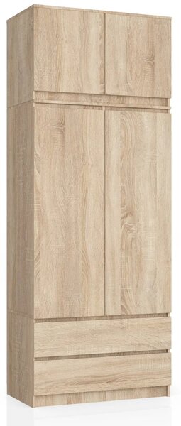Šatní skříň s nástavcem 90 cm LOTA - dub sonoma