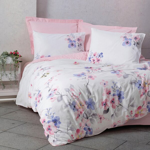 POVLEČENÍ, fialová, bílá, pink, 155/220 cm - Online Only povlečení, Online Only
