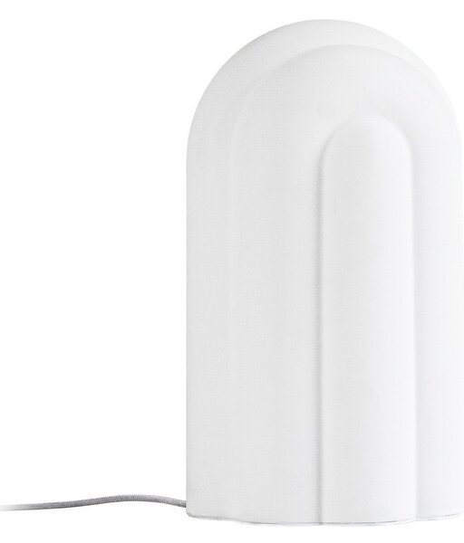 Stolní lampa Lucande, Lunja, stmívatelné, Bílá, Obývací pokoj, Sklo, Moderní