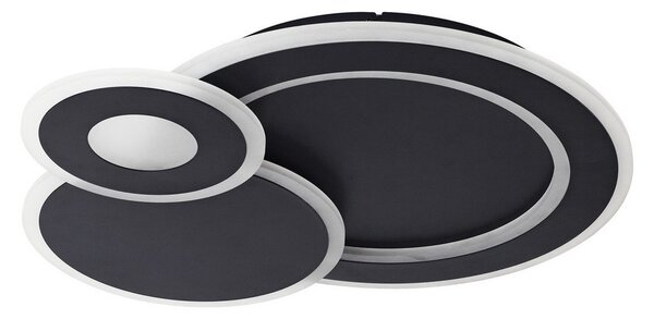 Stropní Lampa Lindby, Briar, stmívatelné, Černá, Obývací pokoj, Plast, Moderní