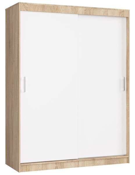 Prostorná šatní skříň 150 cm VALESTRA - dub sonoma / bílá