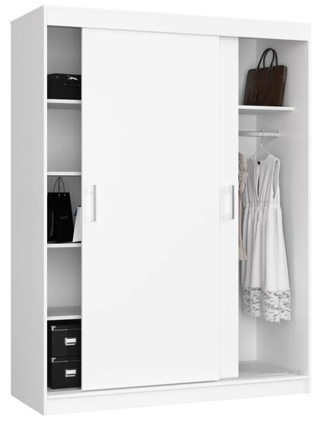 Prostorná šatní skříň 150 cm VALESTRA - bílá