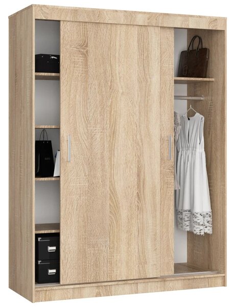 Prostorná šatní skříň 150 cm VALESTRA - dub sonoma