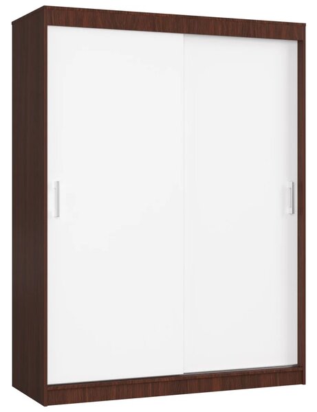 Prostorná šatní skříň 150 cm VALESTRA - wenge / bílá