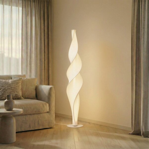 Stojací Lampa Lucande, Novelle, stmívatelné, Bílá, Obývací pokoj, Plast, Design