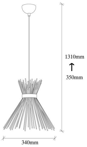 Lustr na lanku KIRPI 1xE27/40W/230V černá