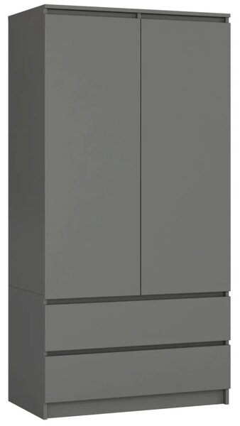 Šatní skříň se šuplíky 90 cm LOTA - šedá