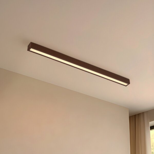 Stropní Lampa Lucande, Emara, stmívatelné, Dřevo, Jídelna, Dřevo, Design
