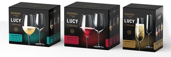 BOHEMIA PRESTIGE LUCY SKLENICE NA ČERVENÉ VÍNO 600ML SADA 6KS