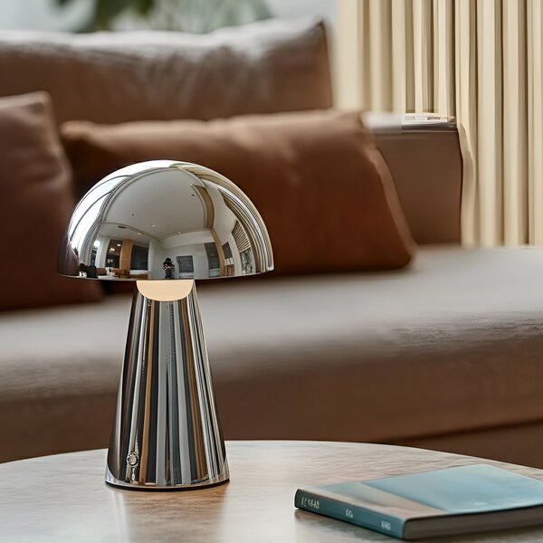 Stolní lampa Lindby, Nevijo, stmívatelné, Metalická, Obývací pokoj, Kov, Moderní