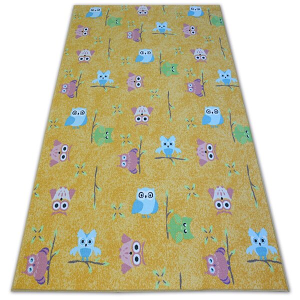 Balta Kusový dětský koberec OWLS Sovy žlutý Rozměr: 350x400 cm