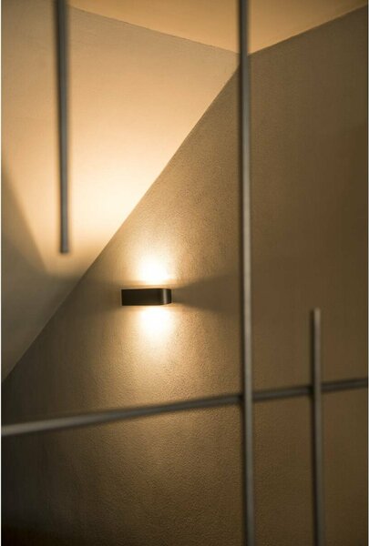 BIG WHITE SLV OSSA 150, nástěnné svítidlo, QT-DE12, oválné, up/down, černé, D/Š/V 18/8/7 cm, max. 100 W 151450