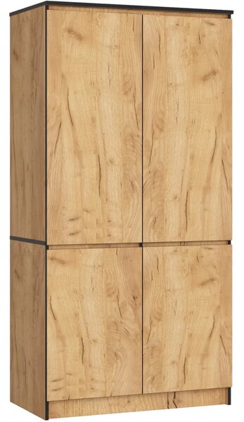 Čtyřdveřová šatní skříň 90 cm LOTA - dub craft