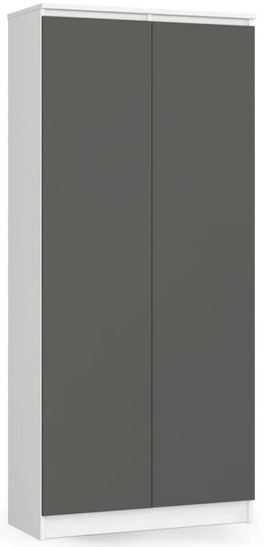 Policová skříň 80 cm VALESTRA - bílá / tmavě šedá